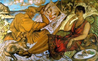 Deception of Woman, with Self-Portrait Portrait of Maryla Grossmanowa by Stanislaw Ignacy Witkiewicz
